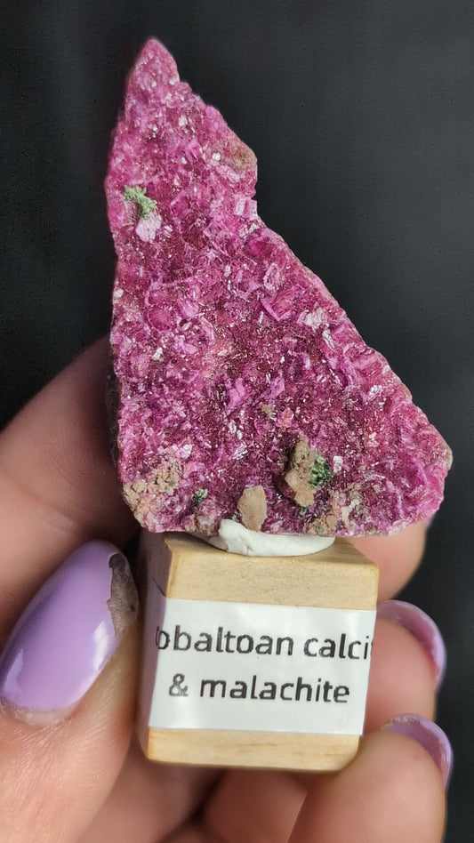 Cobaltoan Calcite with Malachite | DR Congo