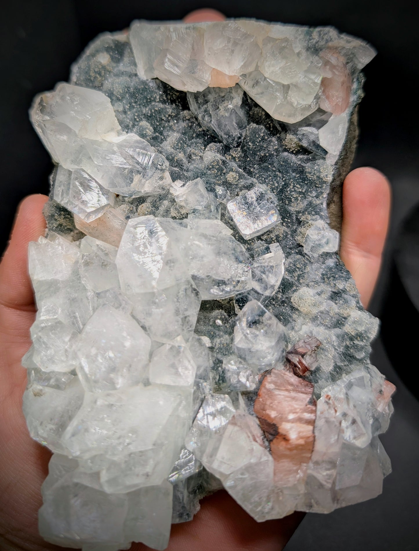 Apophyllite & Stilbite Crystal Cluster – 437g