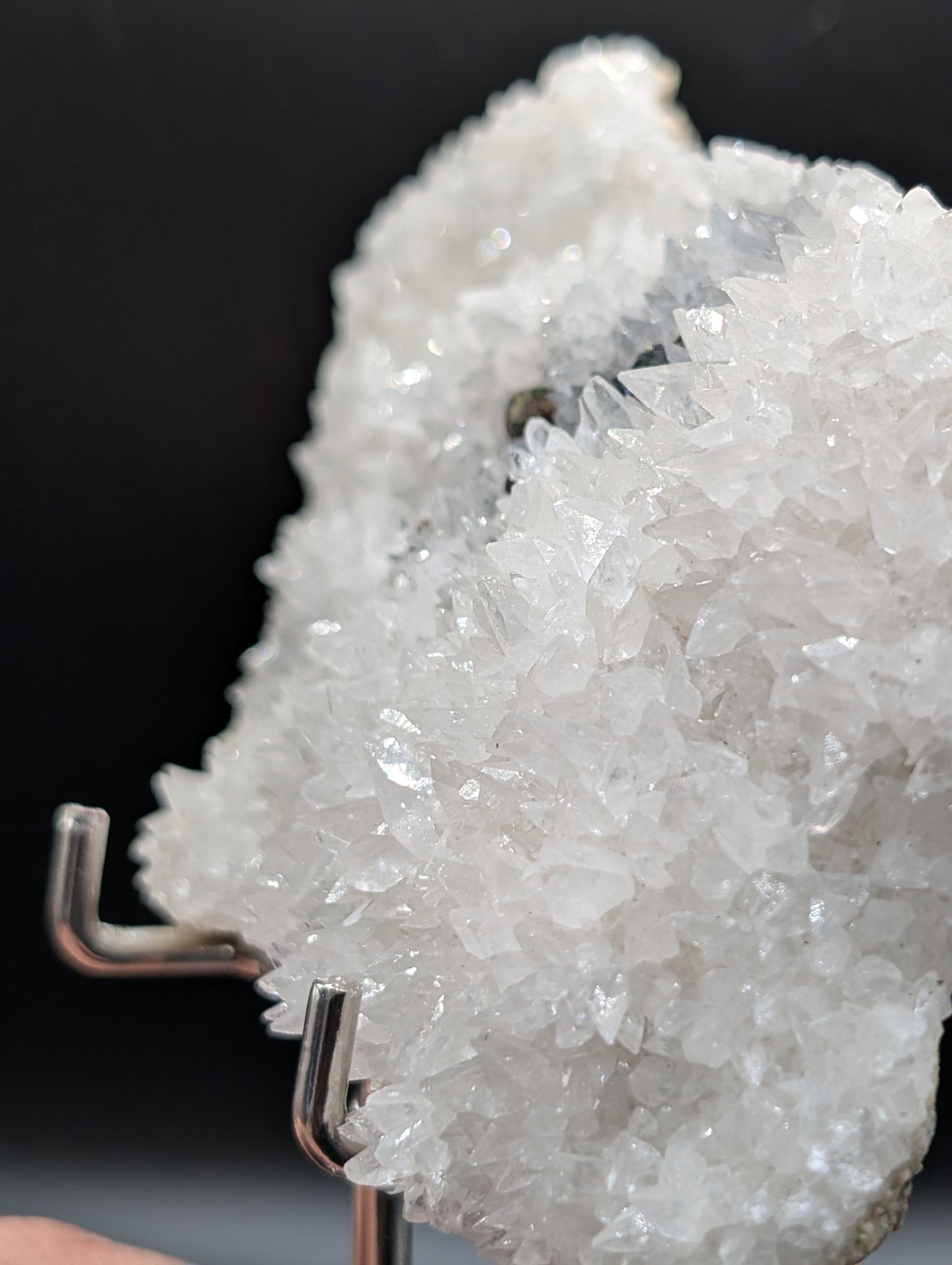 UV Reactive Calcite & Galena Crystal Plate – Orange Fluorescent Druzy Mineral Specimen