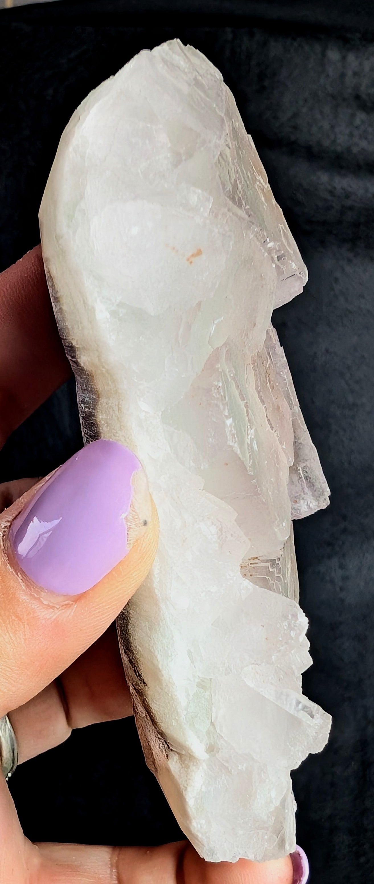 Pale Lavender Fluorite on Druzy Quartz | UV Reactive | 240g
