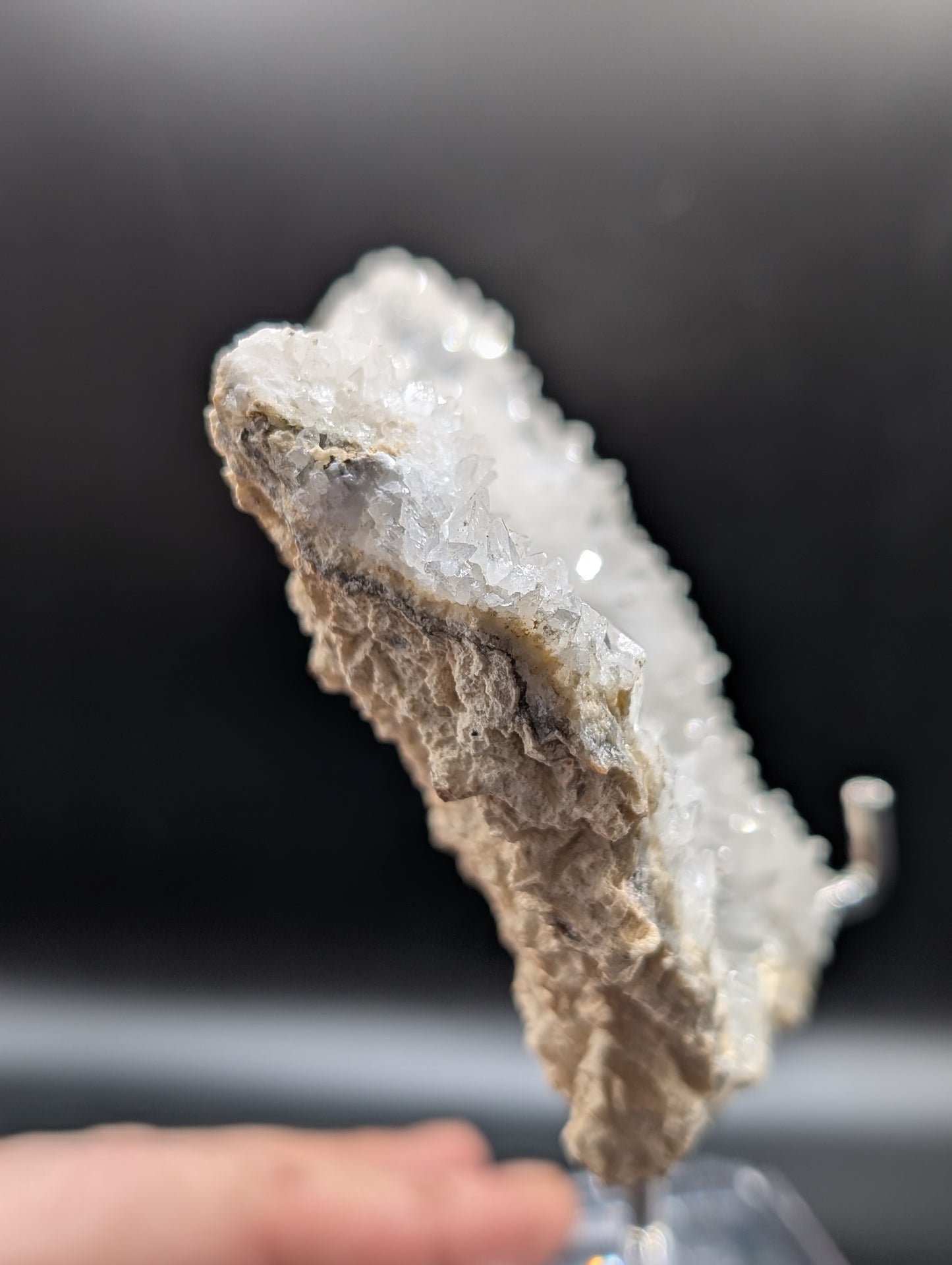 UV Reactive Calcite & Galena Crystal Plate – Orange Fluorescent Druzy Mineral Specimen