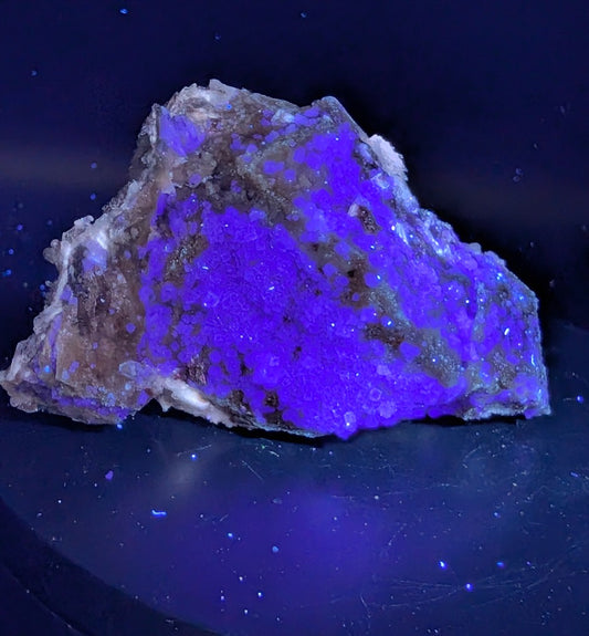 Rare UV Reactive Creedite & Fluorite Specimen – Phosphorescent Afterglow Mineral (111g)