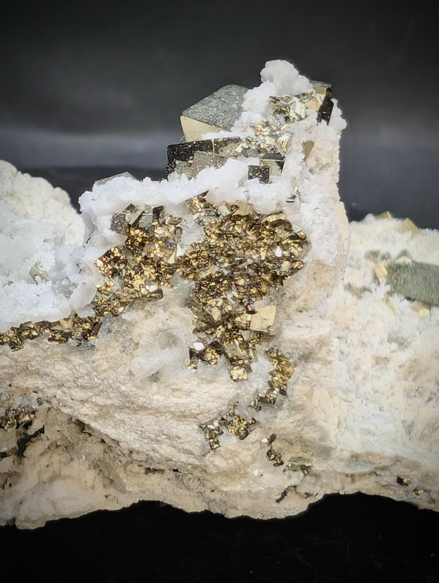 Pyrite Crystal Cluster on Quartz Matrix – Erongo, Namibia | Natural Cubic Pyrite Mineral Specimen
