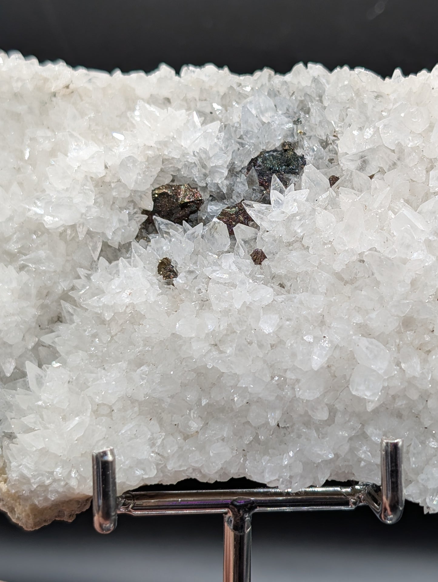 UV Reactive Calcite & Galena Crystal Plate – Orange Fluorescent Druzy Mineral Specimen