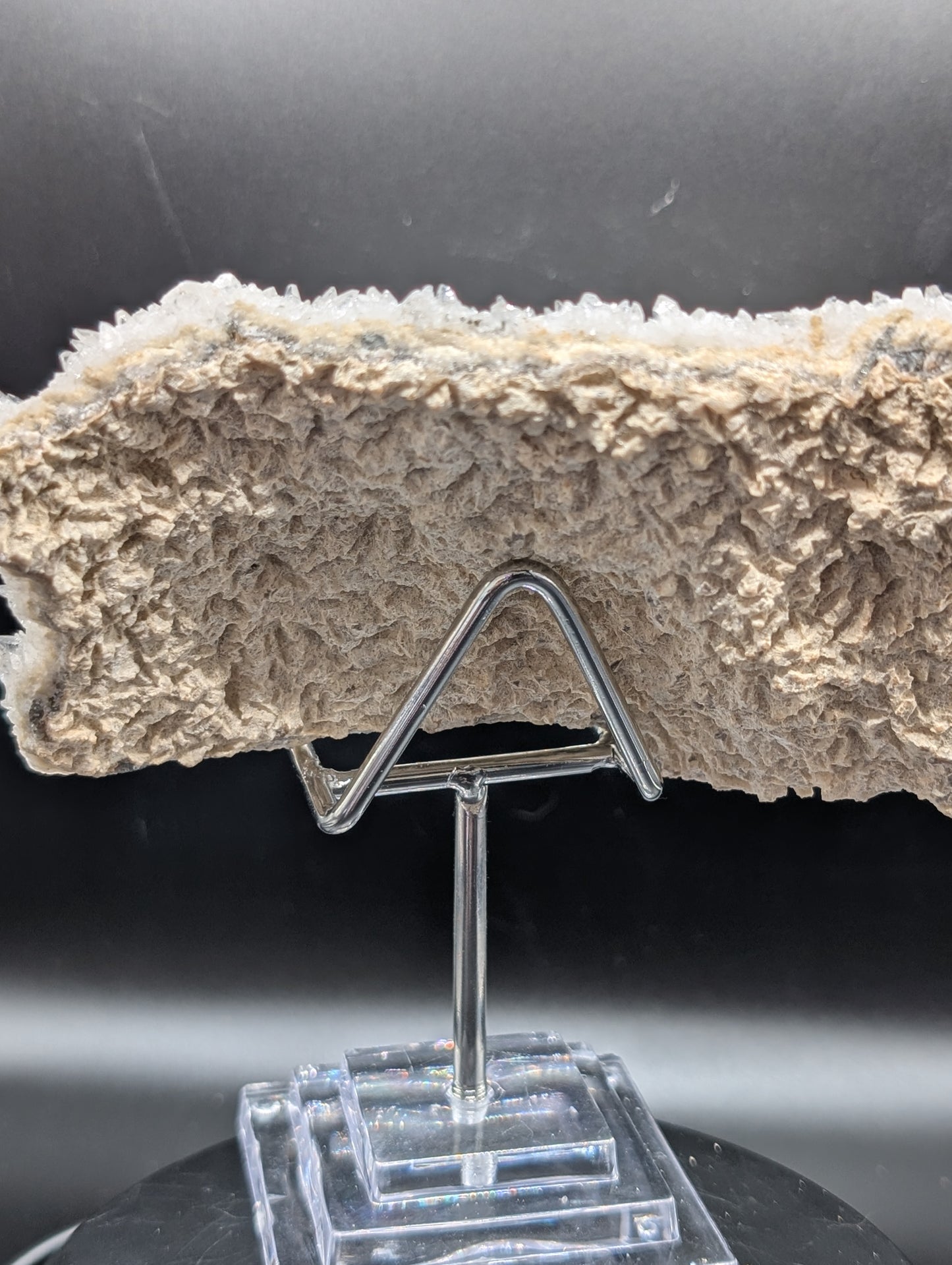 UV Reactive Calcite & Galena Crystal Plate – Orange Fluorescent Druzy Mineral Specimen