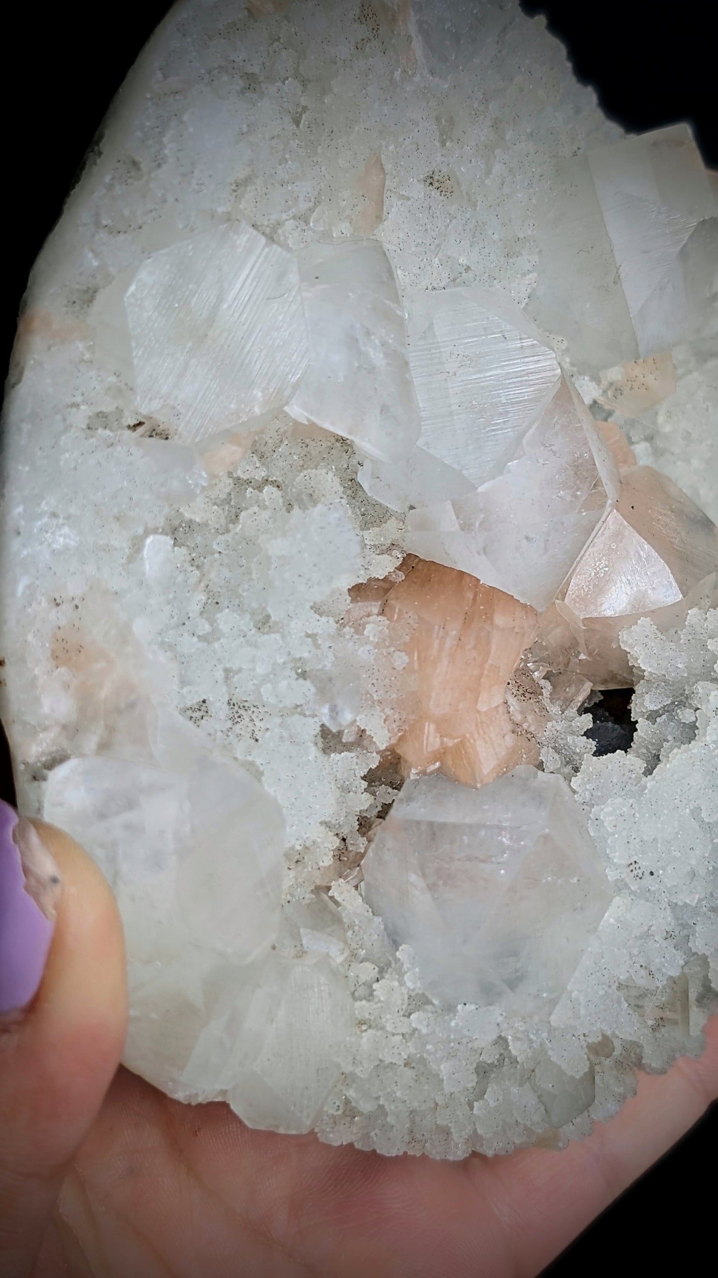Apophyllite, Peach Stilbite & Botryoidal Chalcedony | India
