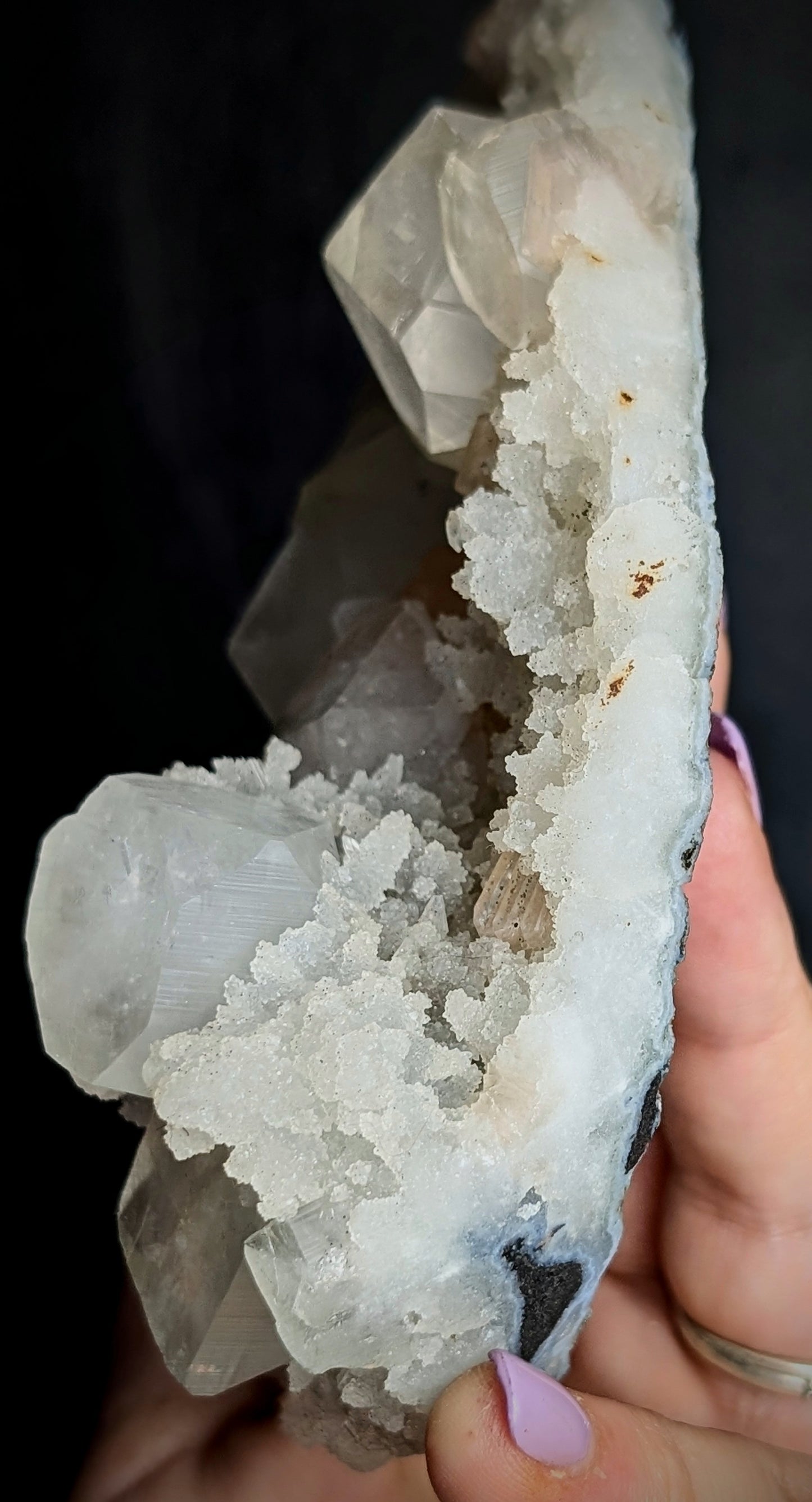 Apophyllite, Peach Stilbite & Botryoidal Chalcedony | India