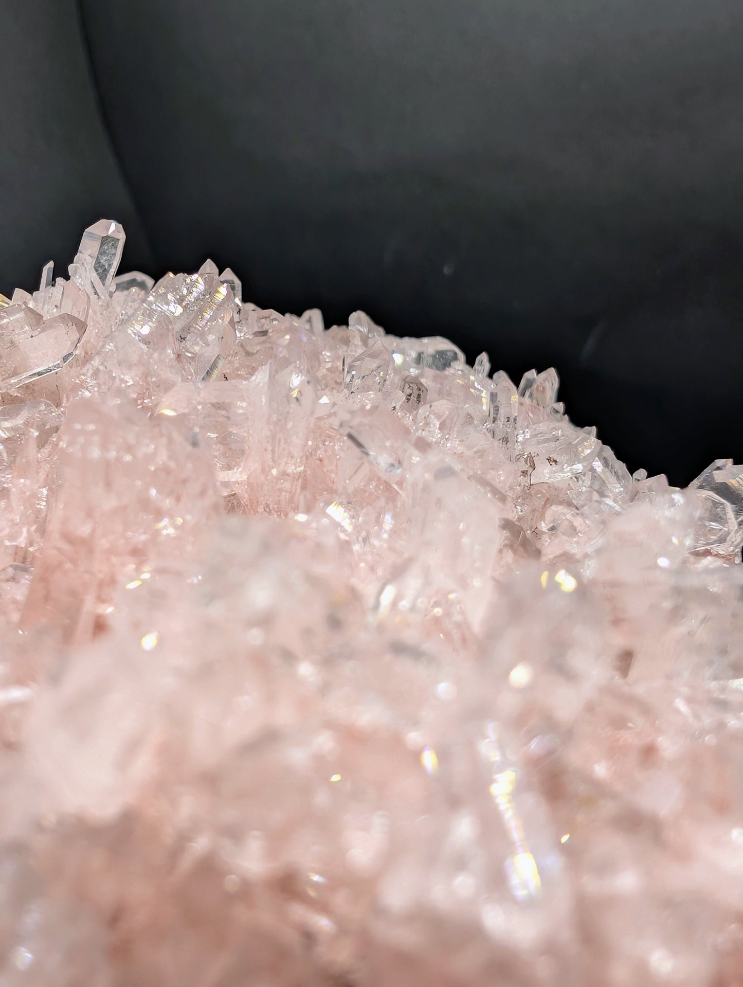 Pink Lemurian Quartz Cluster – Natural Pink Quartz Crystal Specimen – Collector Mineral Display Piece – 260g