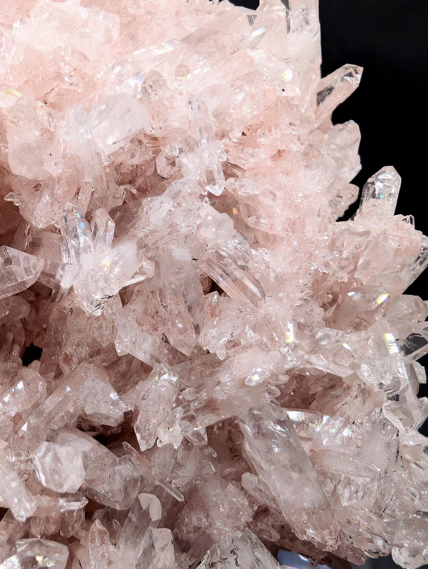 Pink Lemurian Quartz Cluster – Natural Pink Quartz Crystal Specimen – Collector Mineral Display Piece – 260g