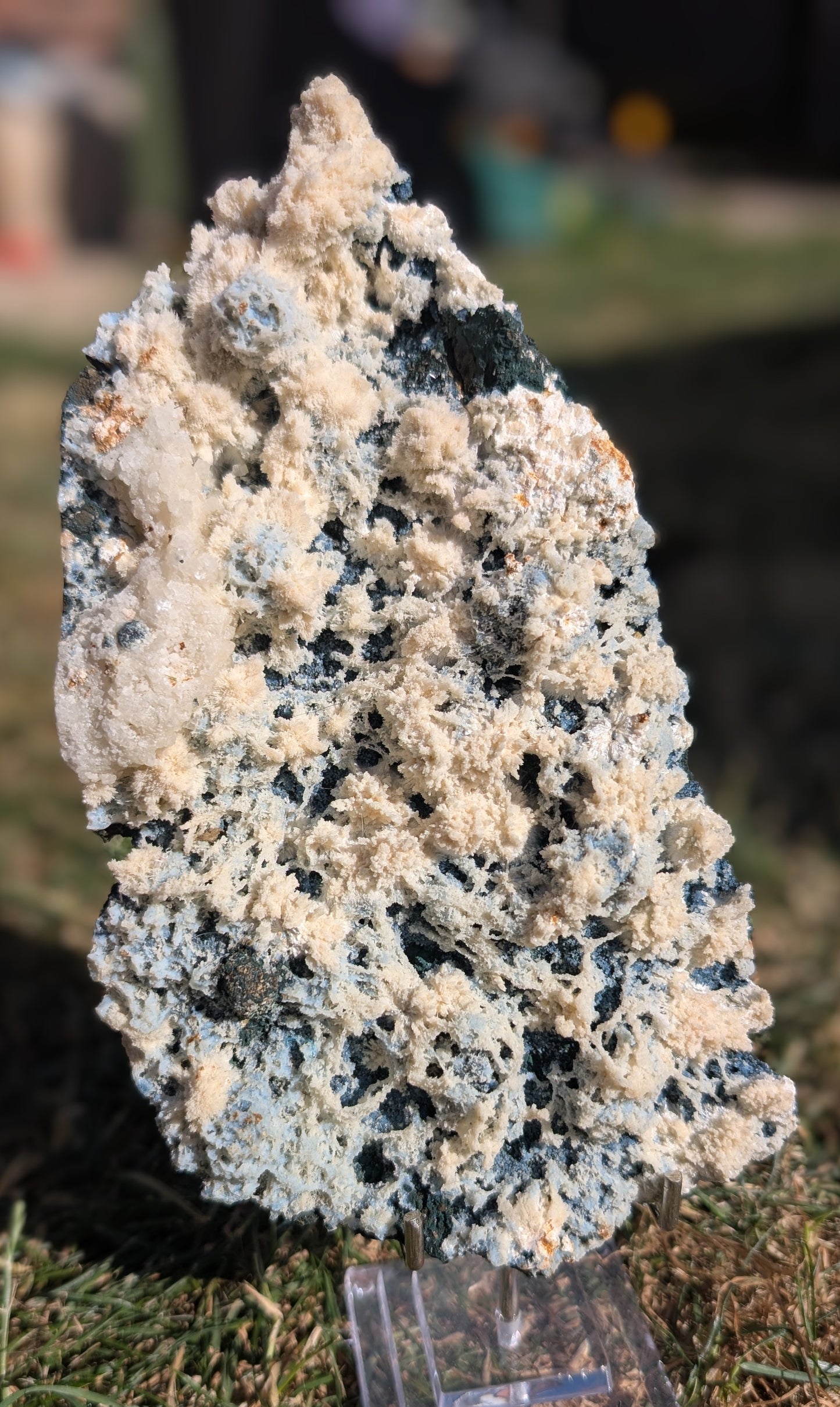 Blue Botryoidal Chalcedony with White Mordenite Sprays | Aurangabad, India | 1kg