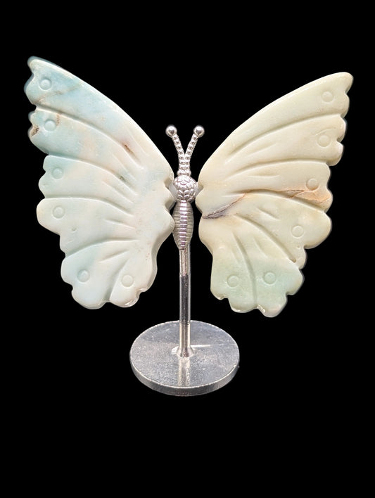Green Serpentine Butterfly (New Jade) | Crystal Butterfly Ornament