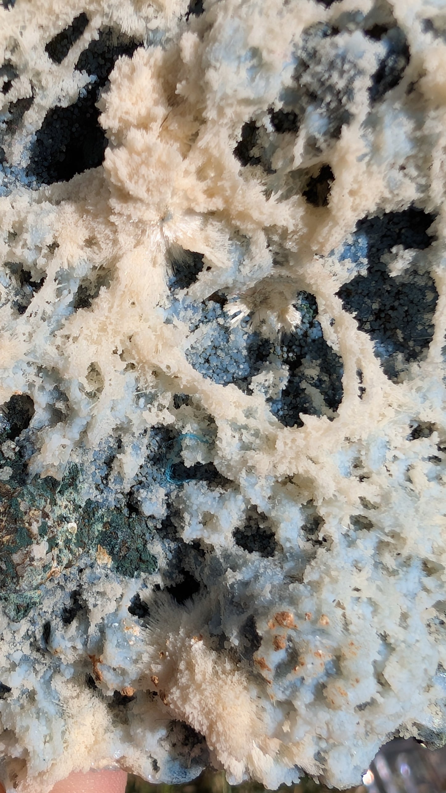 Blue Botryoidal Chalcedony with White Mordenite Sprays | Aurangabad, India | 1kg