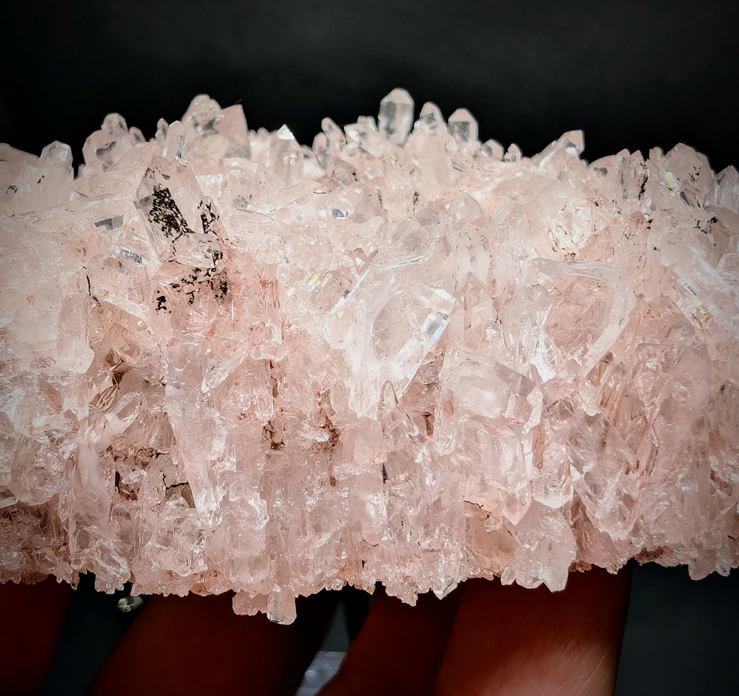 Pink Lemurian Quartz Cluster – Natural Pink Quartz Crystal Specimen – Collector Mineral Display Piece – 260g