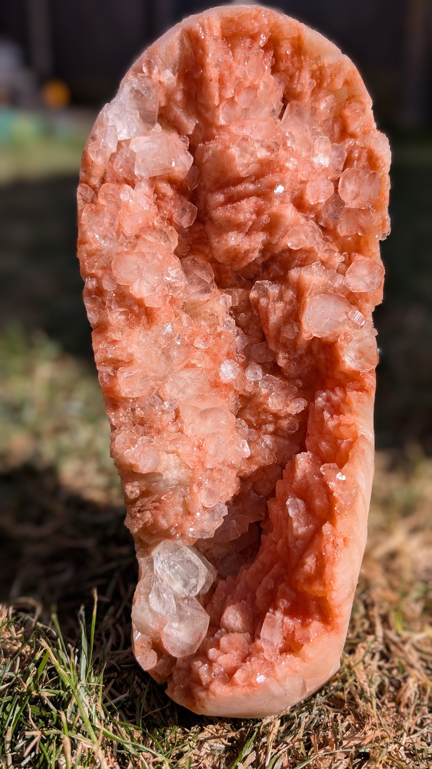 Large Pink sugary Stilbite with Apophyllite | Nashik, Maharashtra, India | 2.1kg