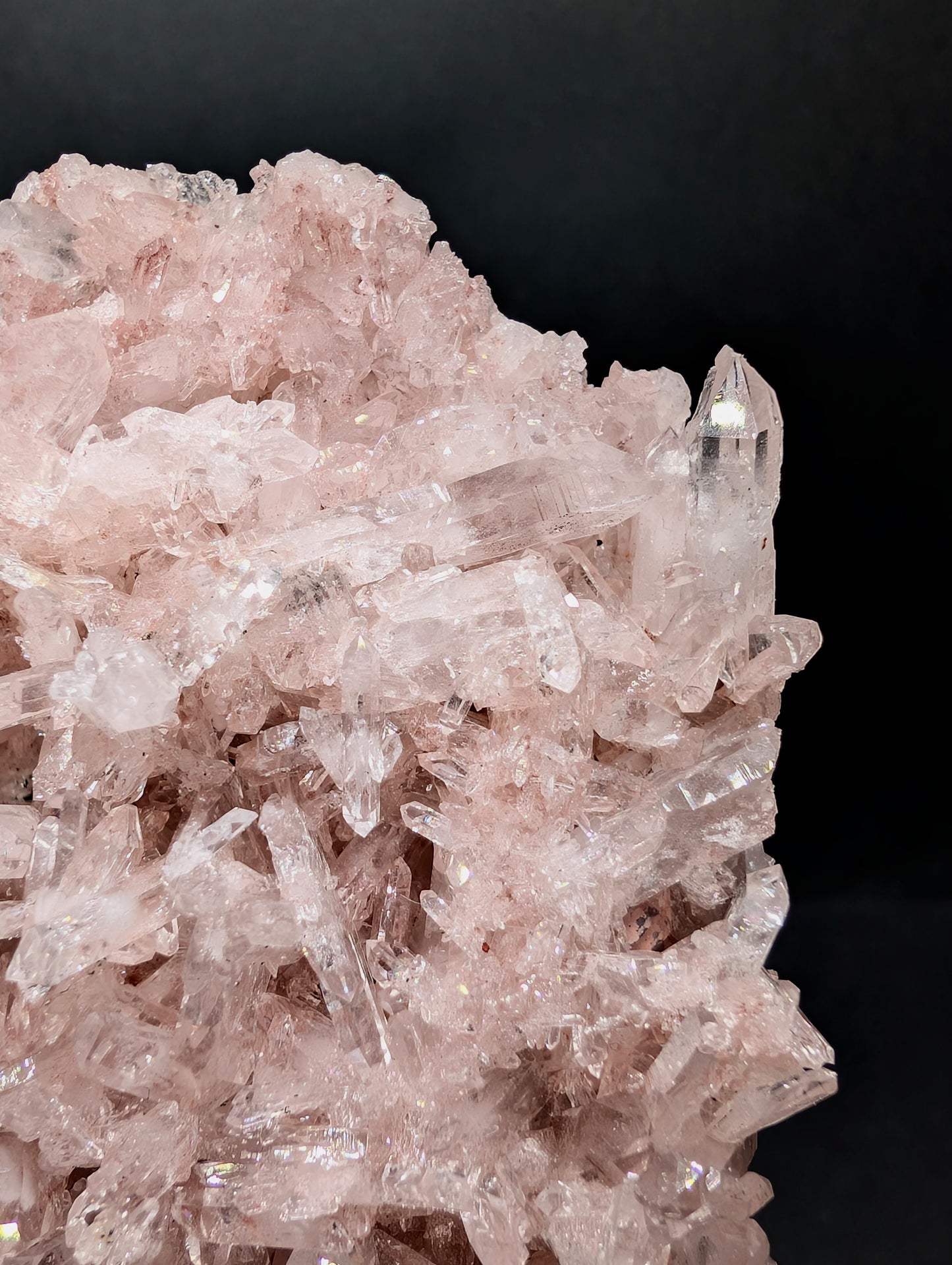 Pink Lemurian Quartz Cluster – Natural Pink Quartz Crystal Specimen – Collector Mineral Display Piece – 260g