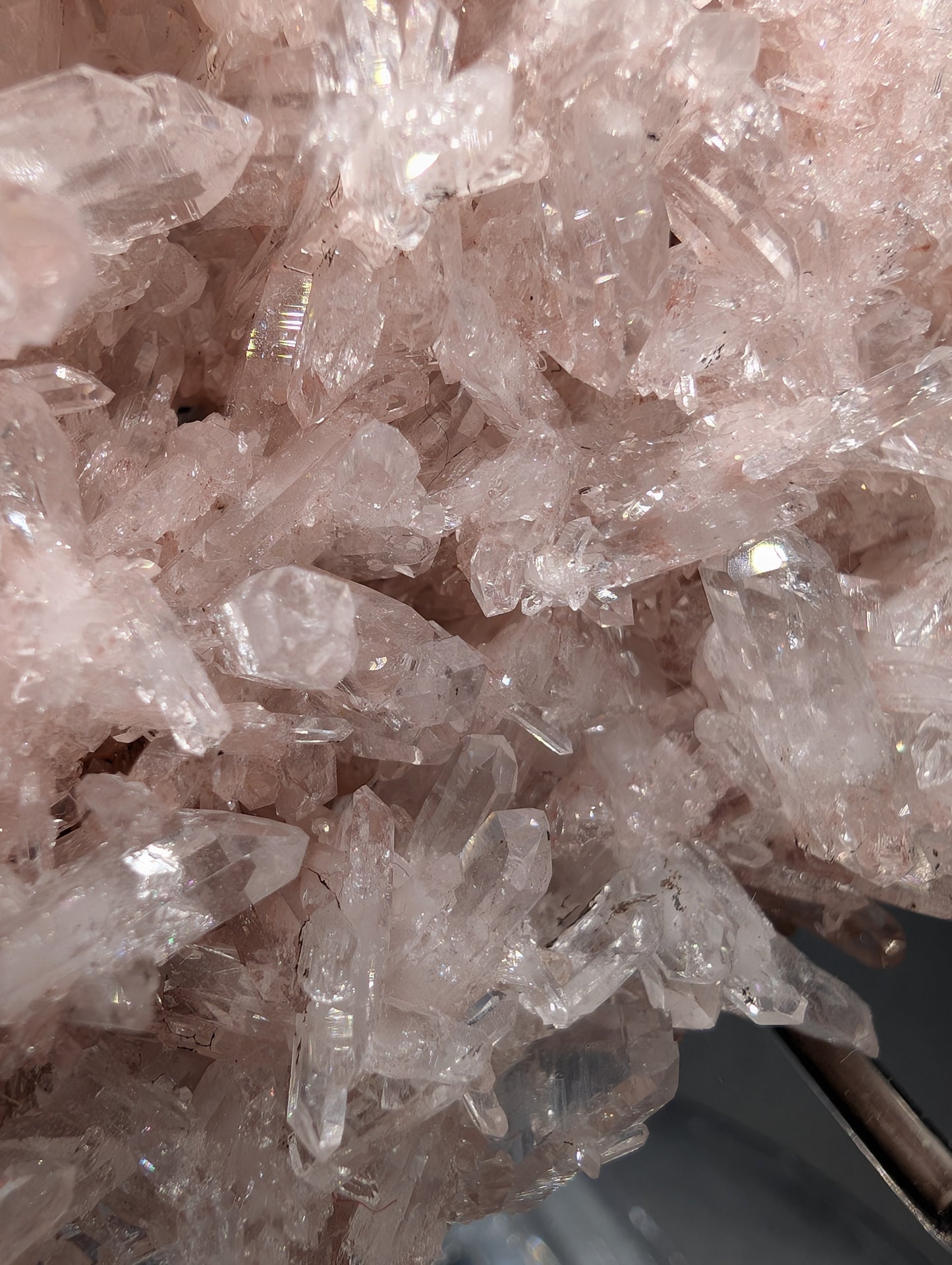 Pink Lemurian Quartz Cluster – Natural Pink Quartz Crystal Specimen – Collector Mineral Display Piece – 260g