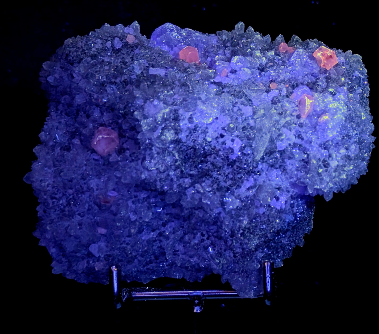 UV Reactive Quartz, Calcite & Fluorite Crystal Cluster | Sparkling Mineral Specimen | 396g