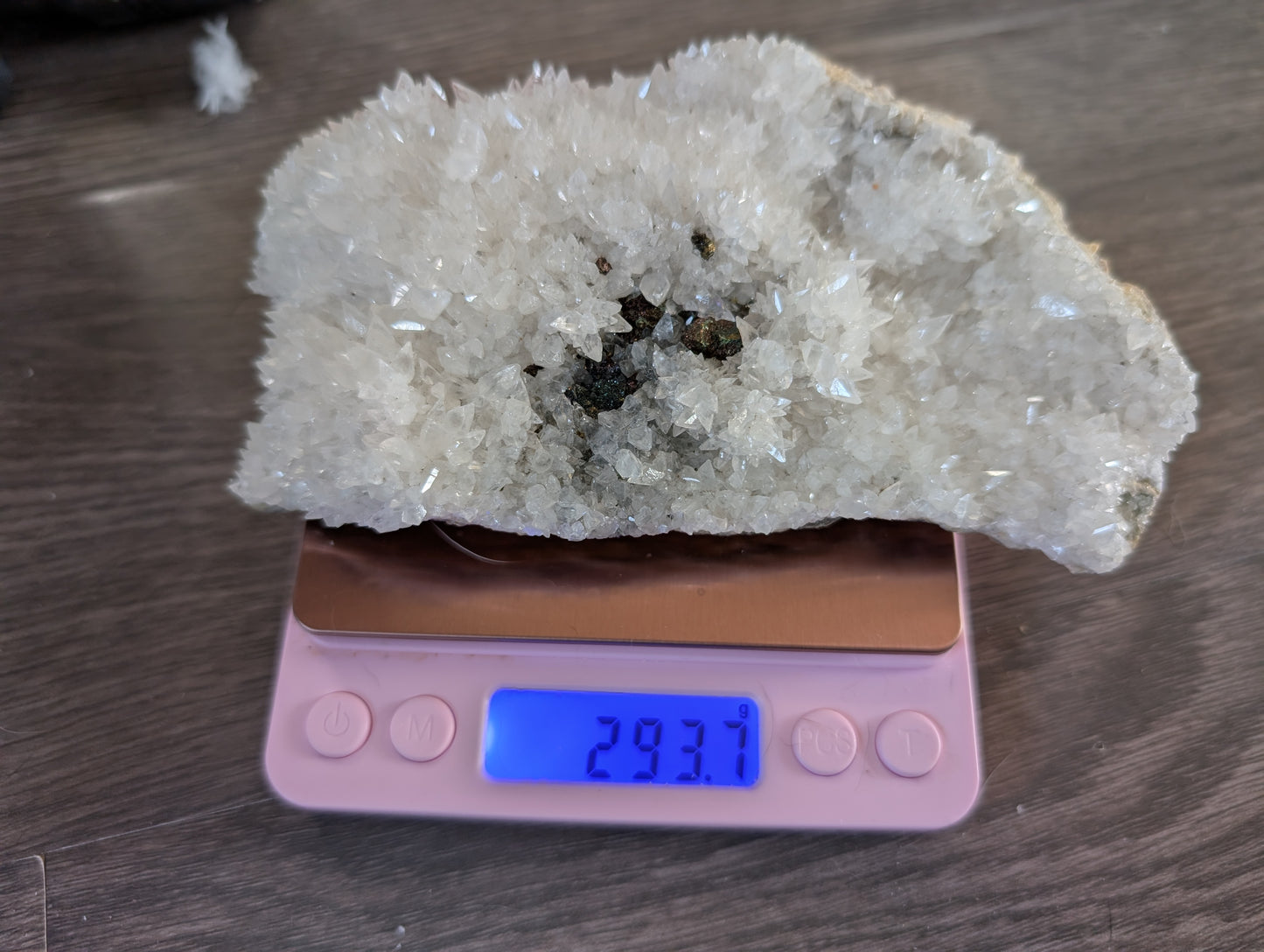 UV Reactive Calcite & Galena Crystal Plate – Orange Fluorescent Druzy Mineral Specimen