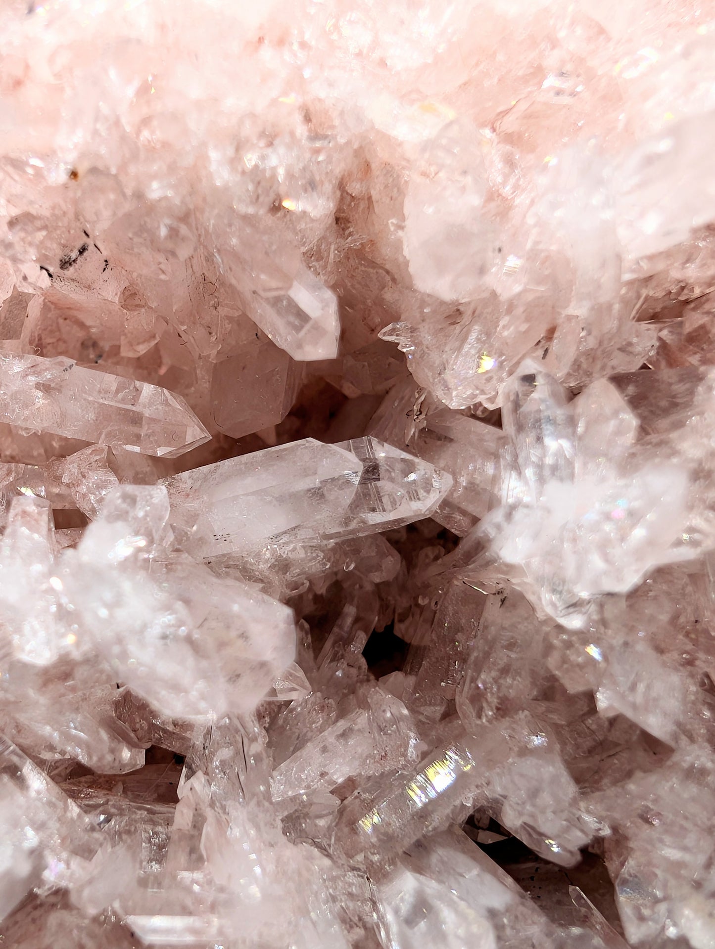 Pink Lemurian Quartz Cluster – Natural Pink Quartz Crystal Specimen – Collector Mineral Display Piece – 260g