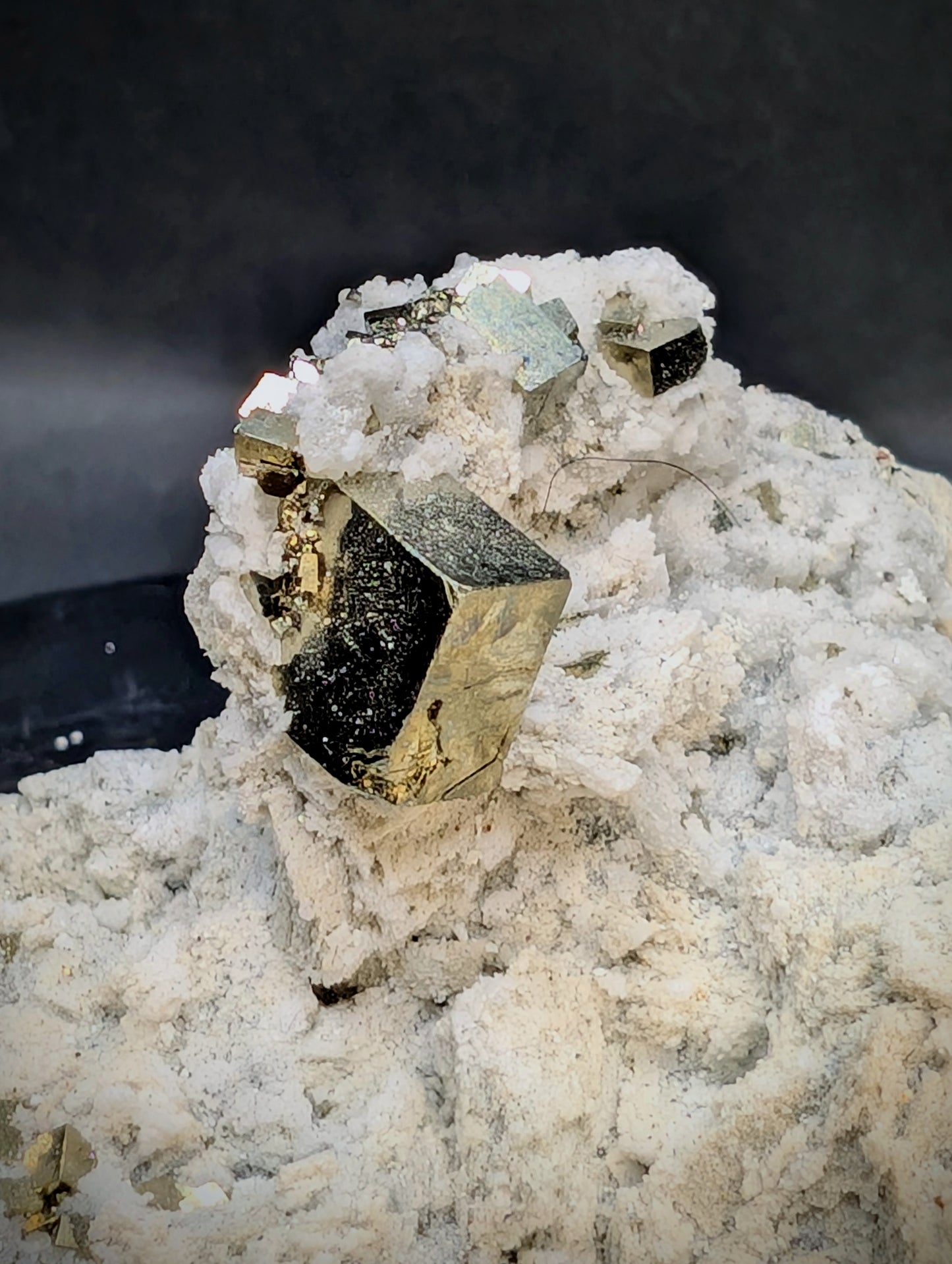 Pyrite Crystal Cluster on Quartz Matrix – Erongo, Namibia | Natural Cubic Pyrite Mineral Specimen