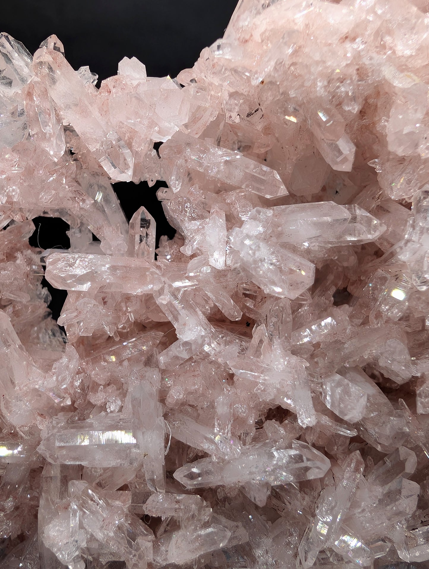 Pink Lemurian Quartz Cluster – Natural Pink Quartz Crystal Specimen – Collector Mineral Display Piece – 260g