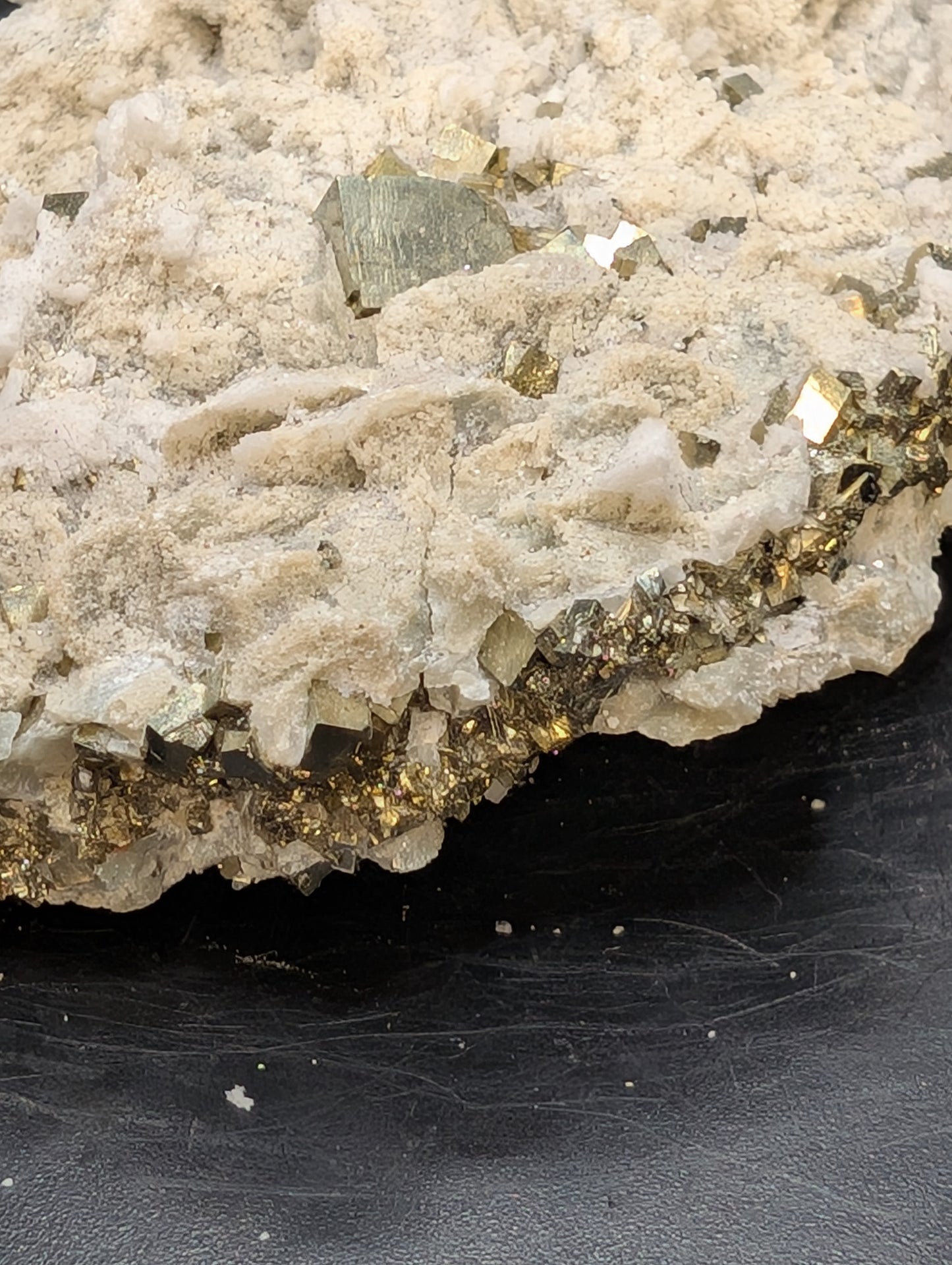 Pyrite Crystal Cluster on Quartz Matrix – Erongo, Namibia | Natural Cubic Pyrite Mineral Specimen