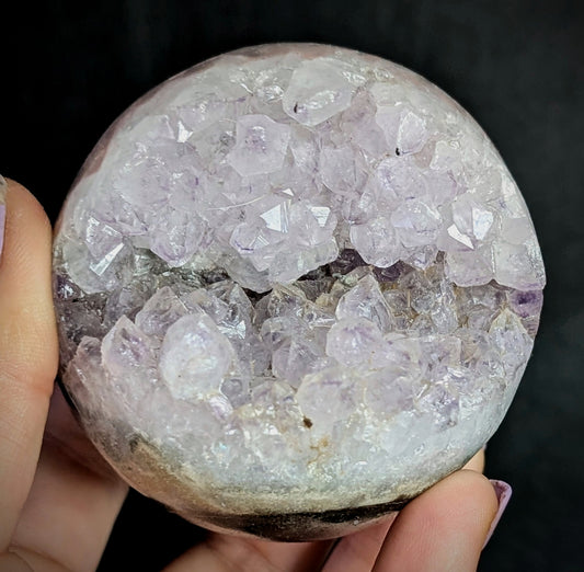 Chevron Amethyst Geode Sphere | Natural Crystal Sphere | 412g