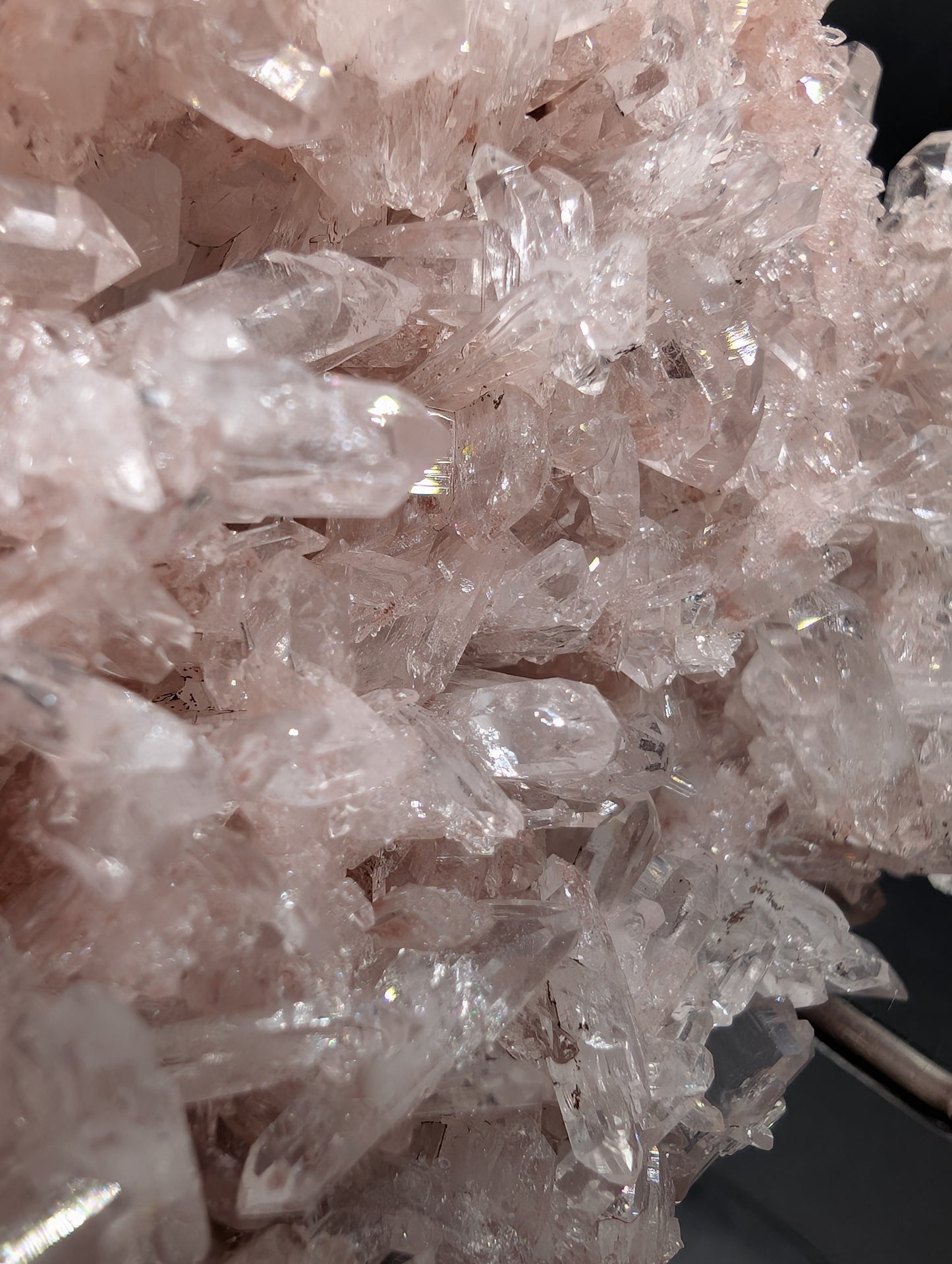 Pink Lemurian Quartz Cluster – Natural Pink Quartz Crystal Specimen – Collector Mineral Display Piece – 260g