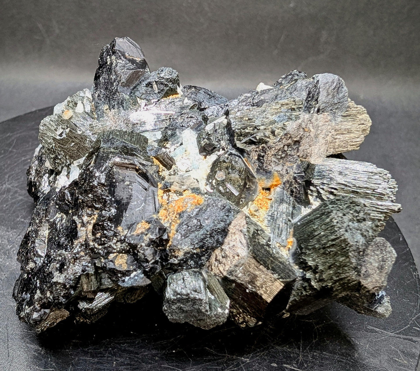 Namibian Black Tourmaline & Aquamarine Crystal Cluster – Natural Mineral Specimen – 174g