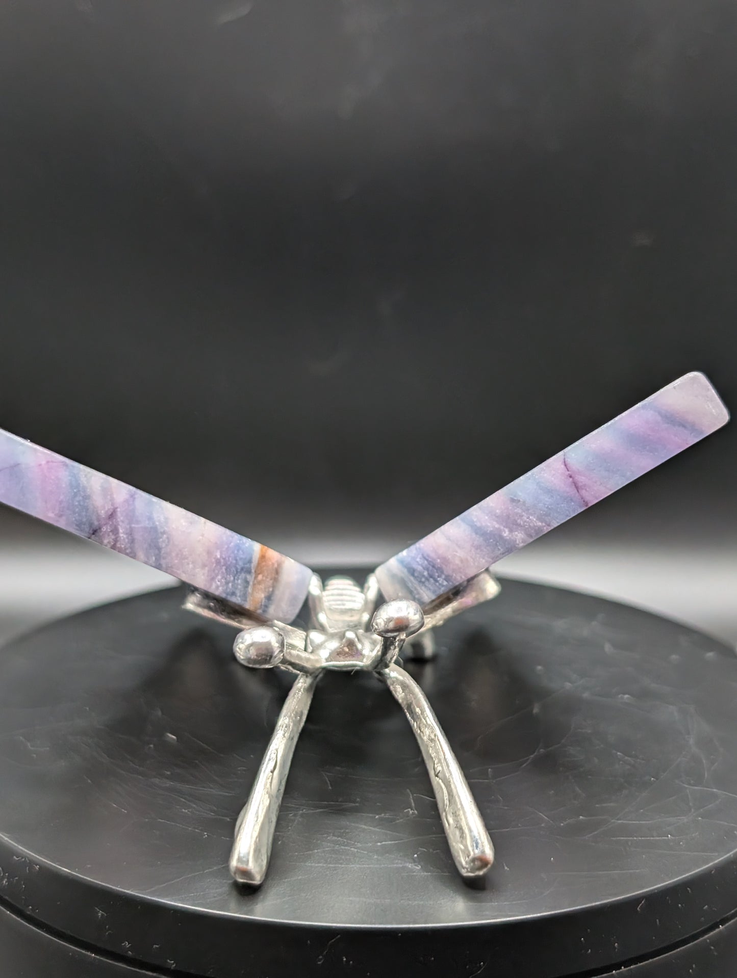 Blue Banded Calcite Butterfly (Also Known as Blue Onyx) | Crystal Butterfly Ornament